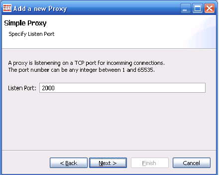 Configure the Port the Proxy should listen to