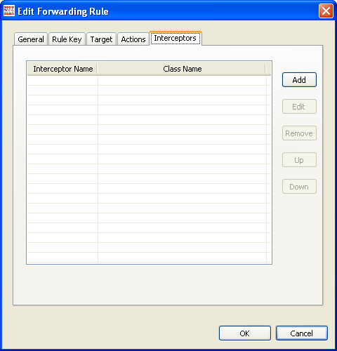 Configuring Interceptors for a Rule