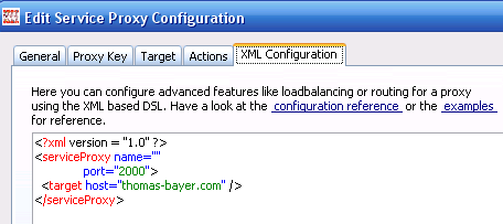 Service Proxy XML Configuration Service Proxy XML Configuration