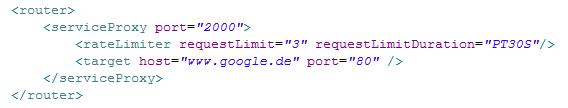 Example Proxies.xml for rate limiting