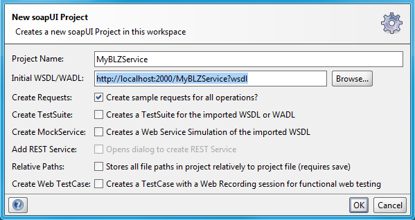 Creating the soapUI project